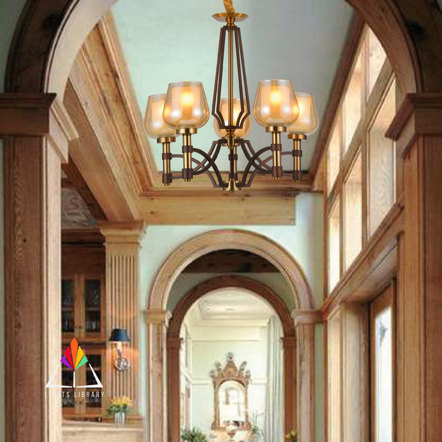 Solitaire Sun Suspension Chandelier