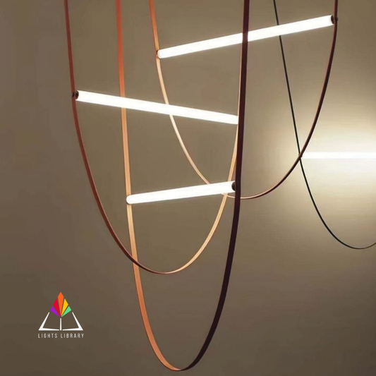 Luminous Strands: Modern Floating LED Chandelier