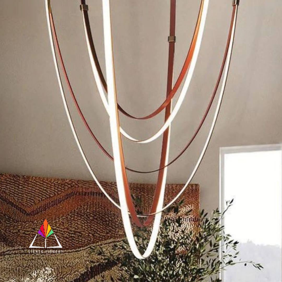 Aurora Drift: Sculptural LED Chandelier