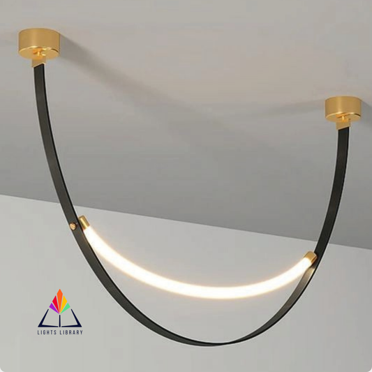 Lunar Arc: Elegant Suspended LED Ceiling Light