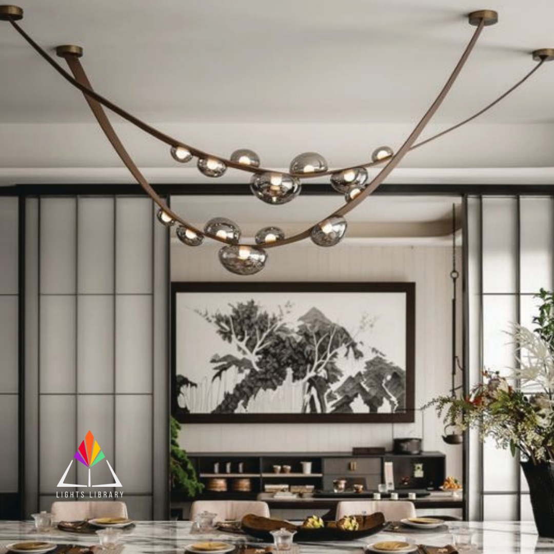 Celestial Orbit: Modern Glass Bubble Chandelier