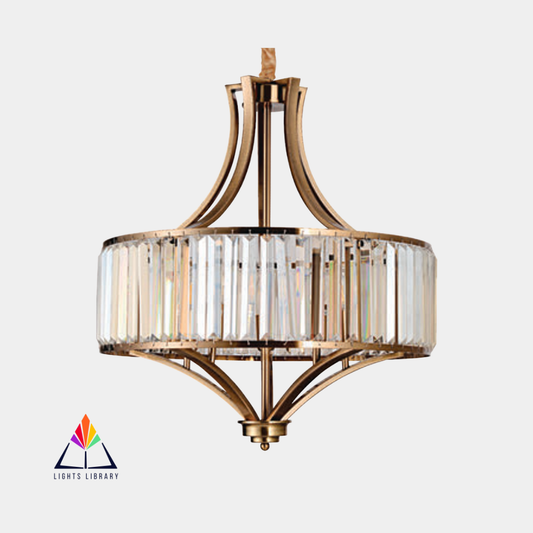 Crystal Aura: Luxe Brass & Glass Chandelier