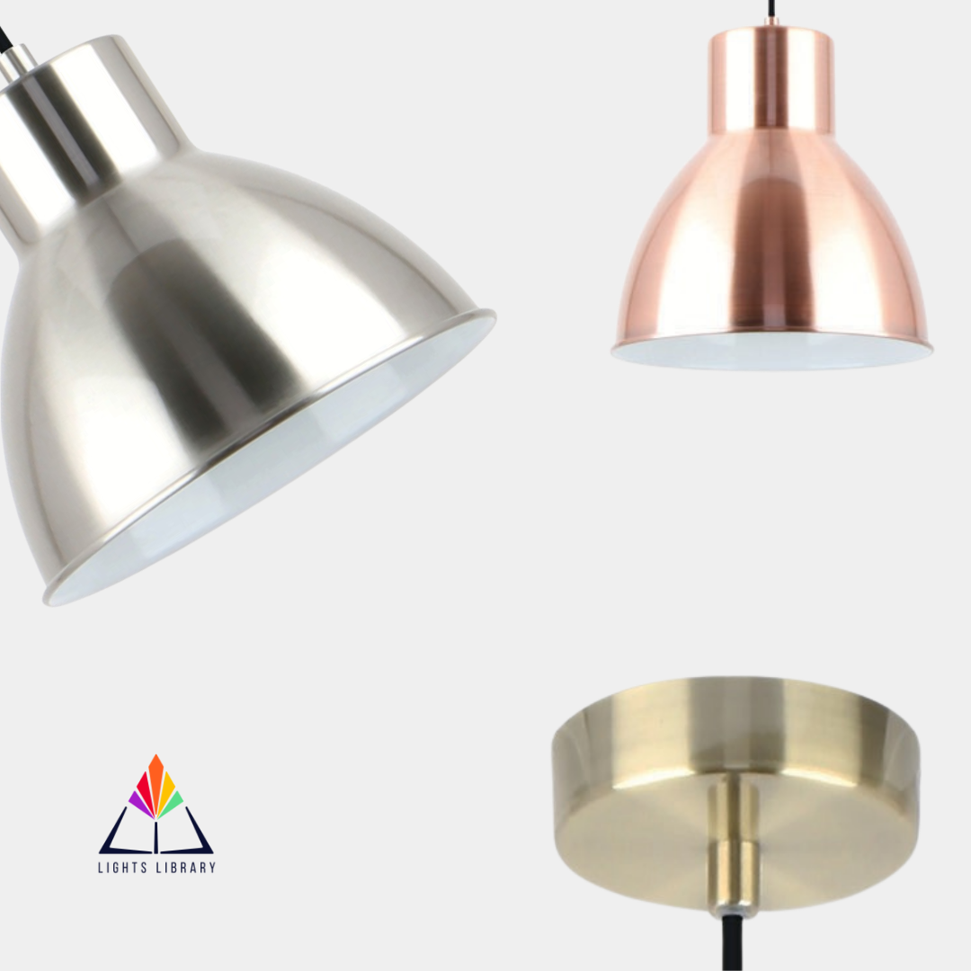 Spotlight Chic: Dome Pendant in Rose Gold, Brass & Steel