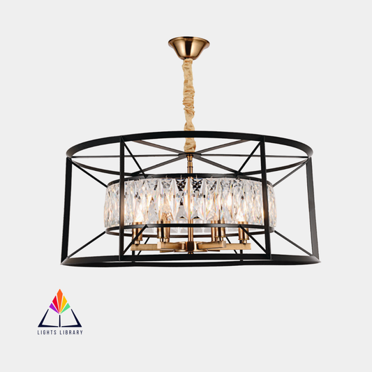 Eclipse Frame: Round Crystal Chandelier Light