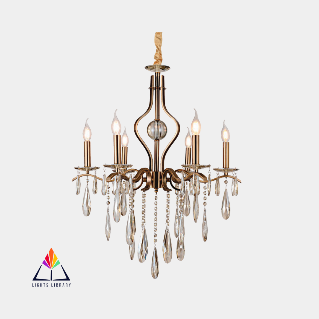 Regal Glow: Vintage Crystal Chandelier