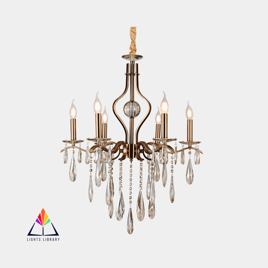 Regal Glow: Vintage Crystal Chandelier