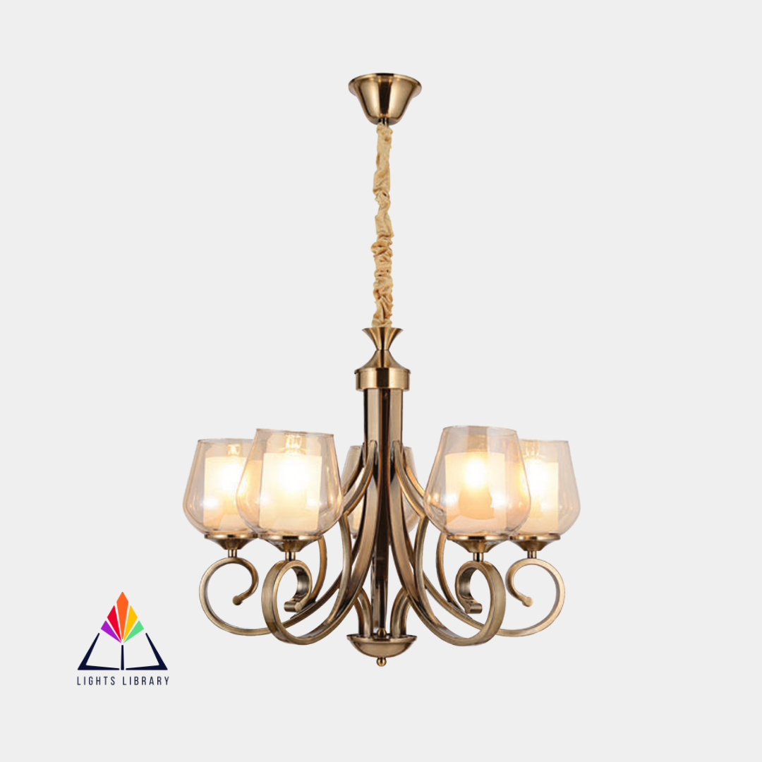 Regal Glow: Vintage-Inspired Brass Chandelier