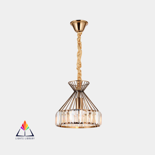 Crystal Prism: Modern Brass Chandelier Light