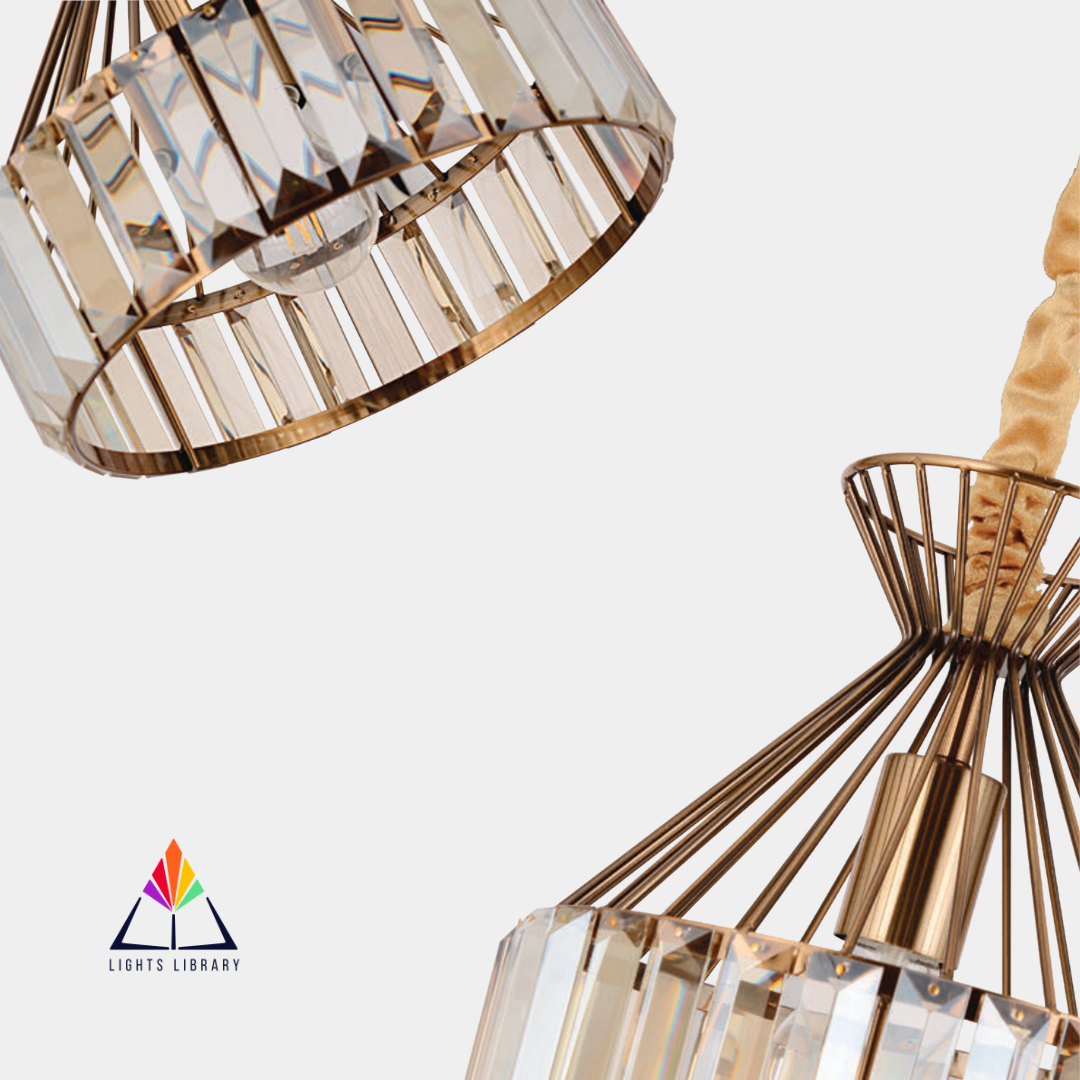 Crystal Prism: Modern Brass Chandelier Light