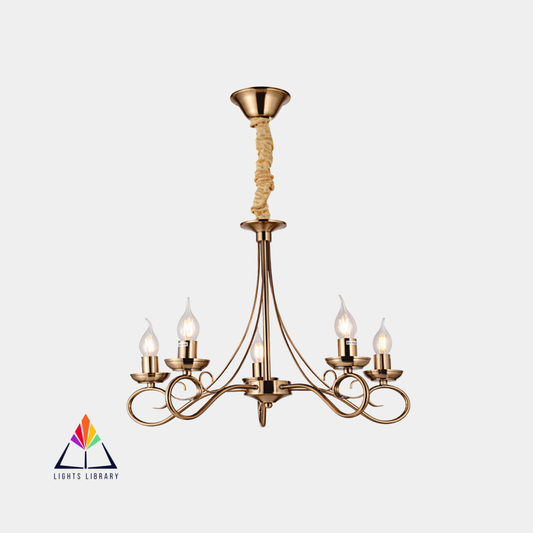 Timeless Grace: Classic 5-Light Candle Chandelier