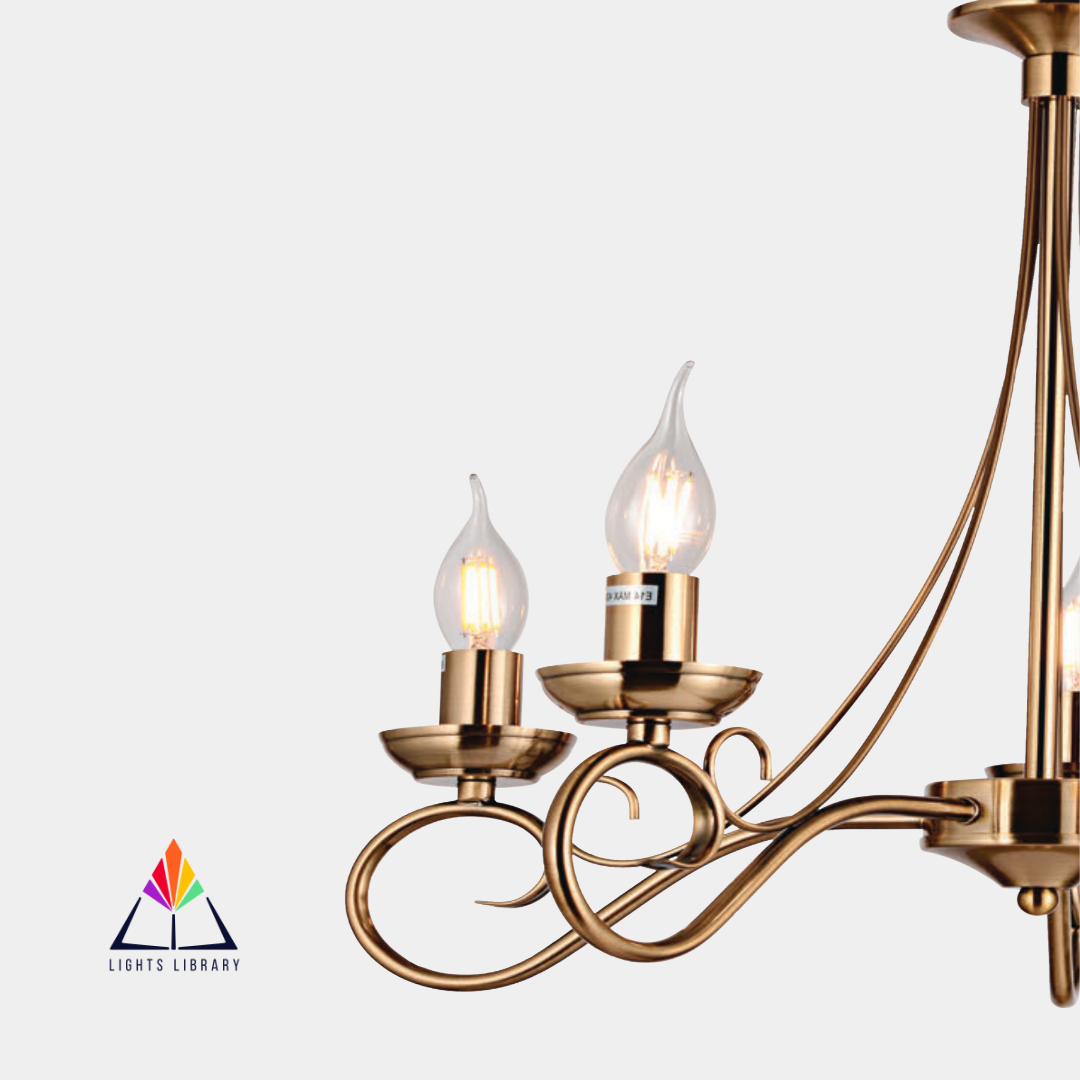Timeless Grace: Classic 5-Light Candle Chandelier