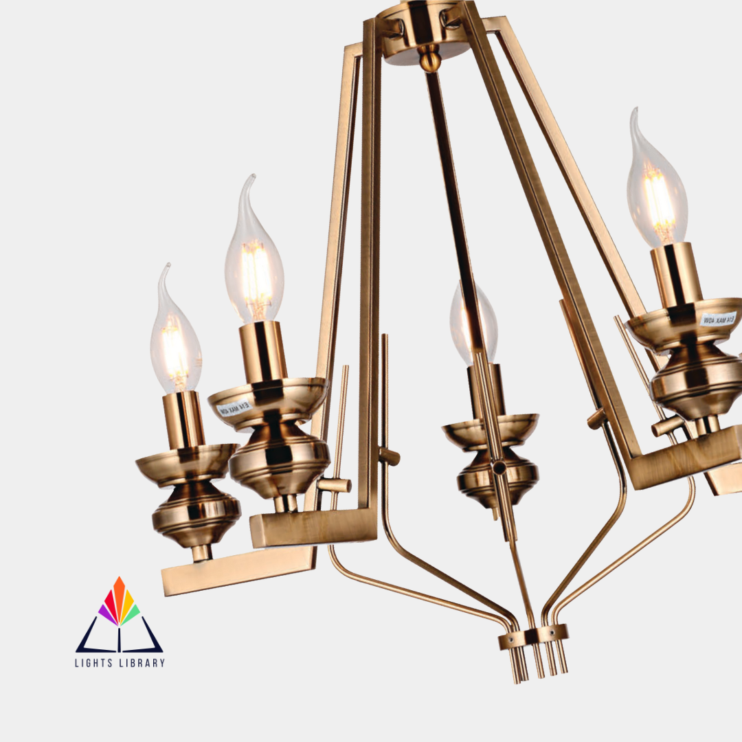 Majestic Arc: Modern Geometric 5-Light Chandelier