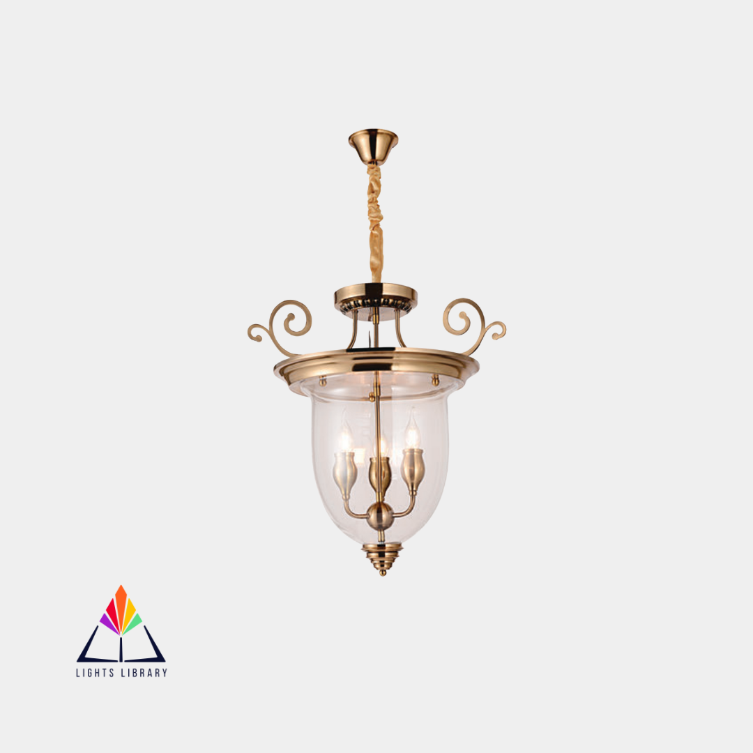 Victorian Charm: Classic Glass Lantern Chandelier