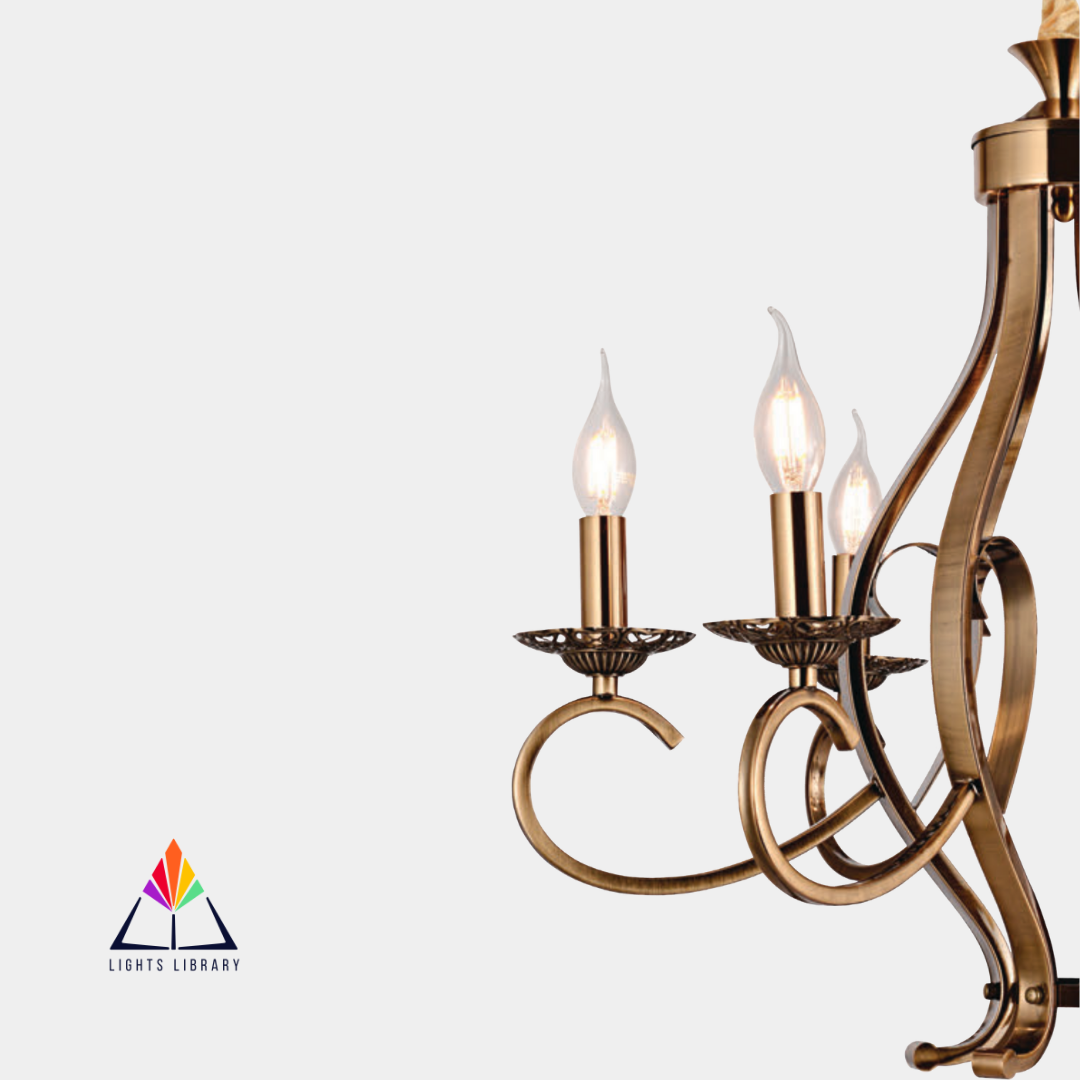 Regal Elegance: Vintage Brass Chandelier