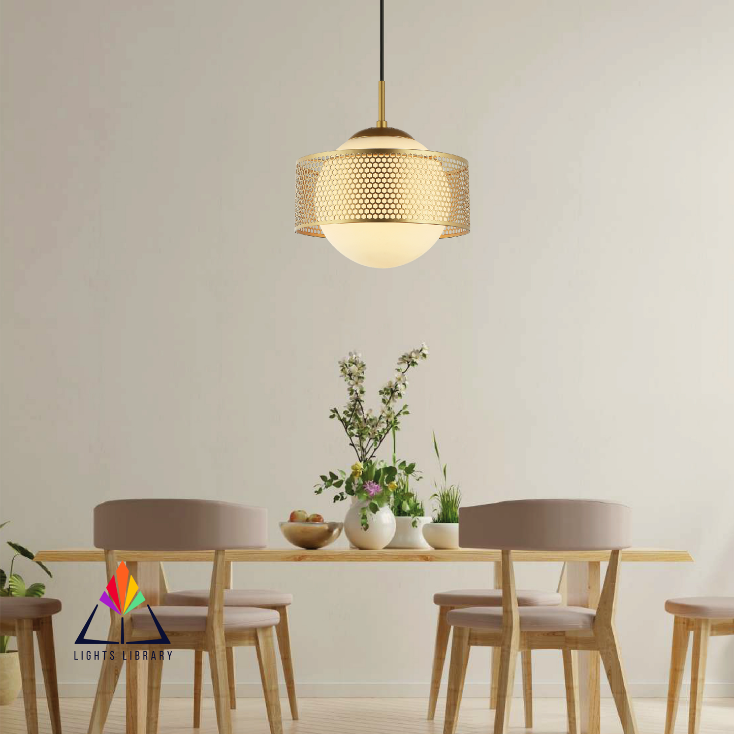 Golden Glimpse of Greece Pendant Light