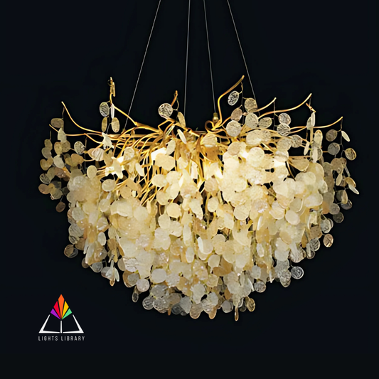 Luminous Canopy: Nature-Inspired Crystal Chandelier
