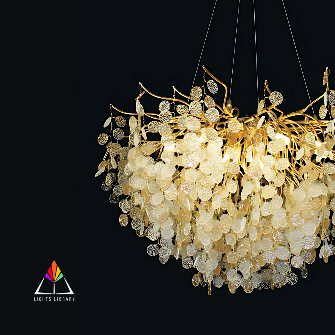 Luminous Canopy: Nature-Inspired Crystal Chandelier