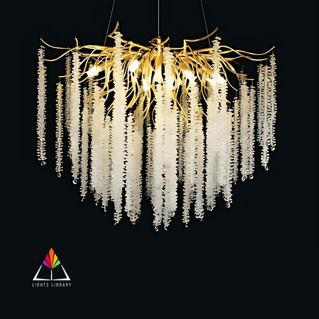 Ethereal Cascade: Hanging Crystal Vine Chandelier