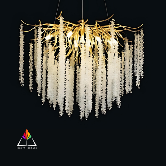 Ethereal Cascade: Hanging Crystal Vine Chandelier