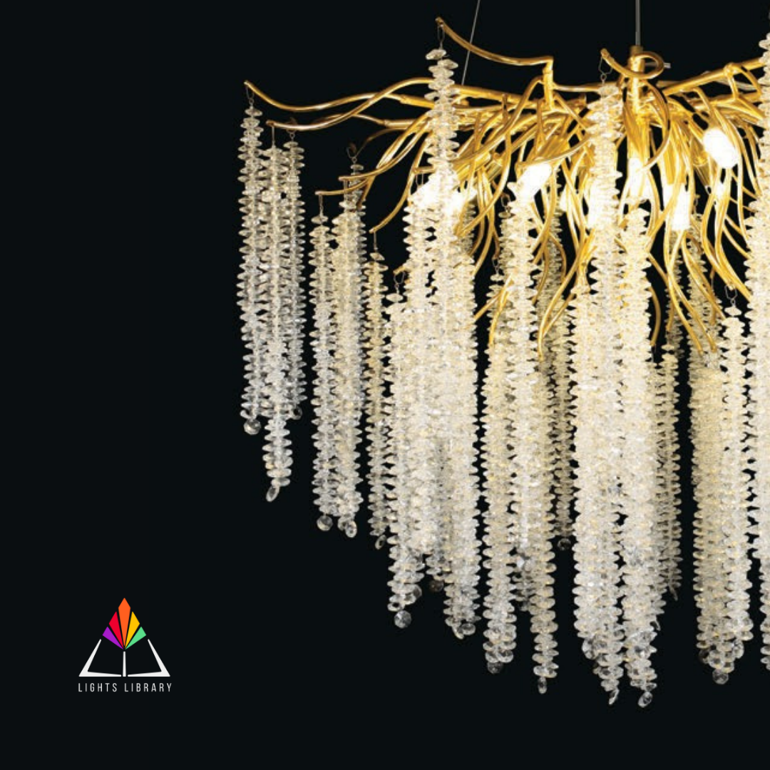 Ethereal Cascade: Hanging Crystal Vine Chandelier