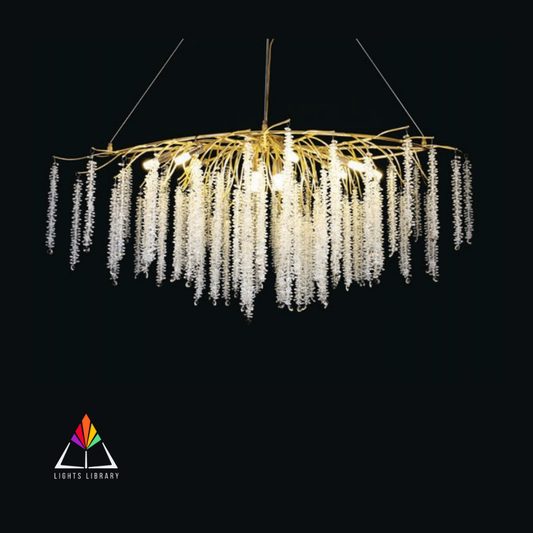 Golden Canopy: Luxurious Crystal Vine Chandelier