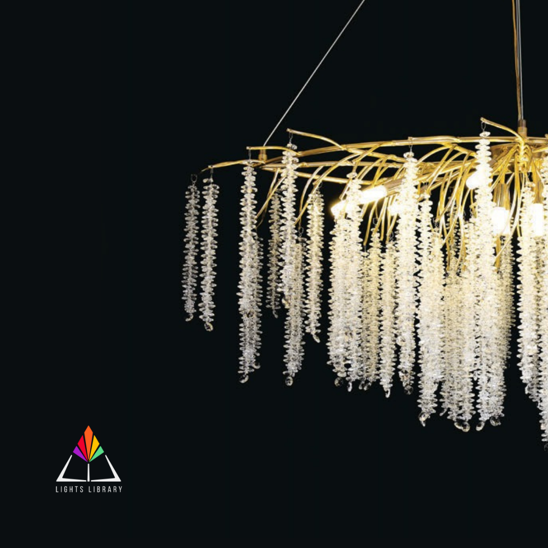 Golden Canopy: Luxurious Crystal Vine Chandelier