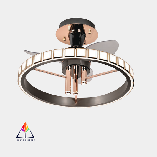 Luxe Glide: Modern Ceiling Fan with LED Ring Light