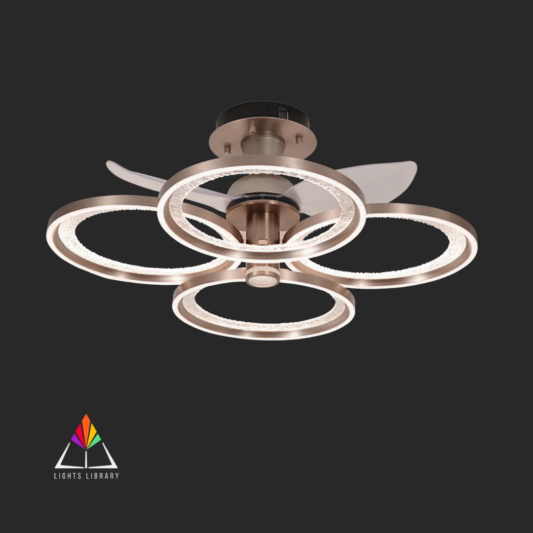 Orbit Luxe: Modern LED Ceiling Fan with Circular Light Design