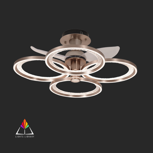 Orbit Luxe: Modern LED Ceiling Fan with Circular Light Design