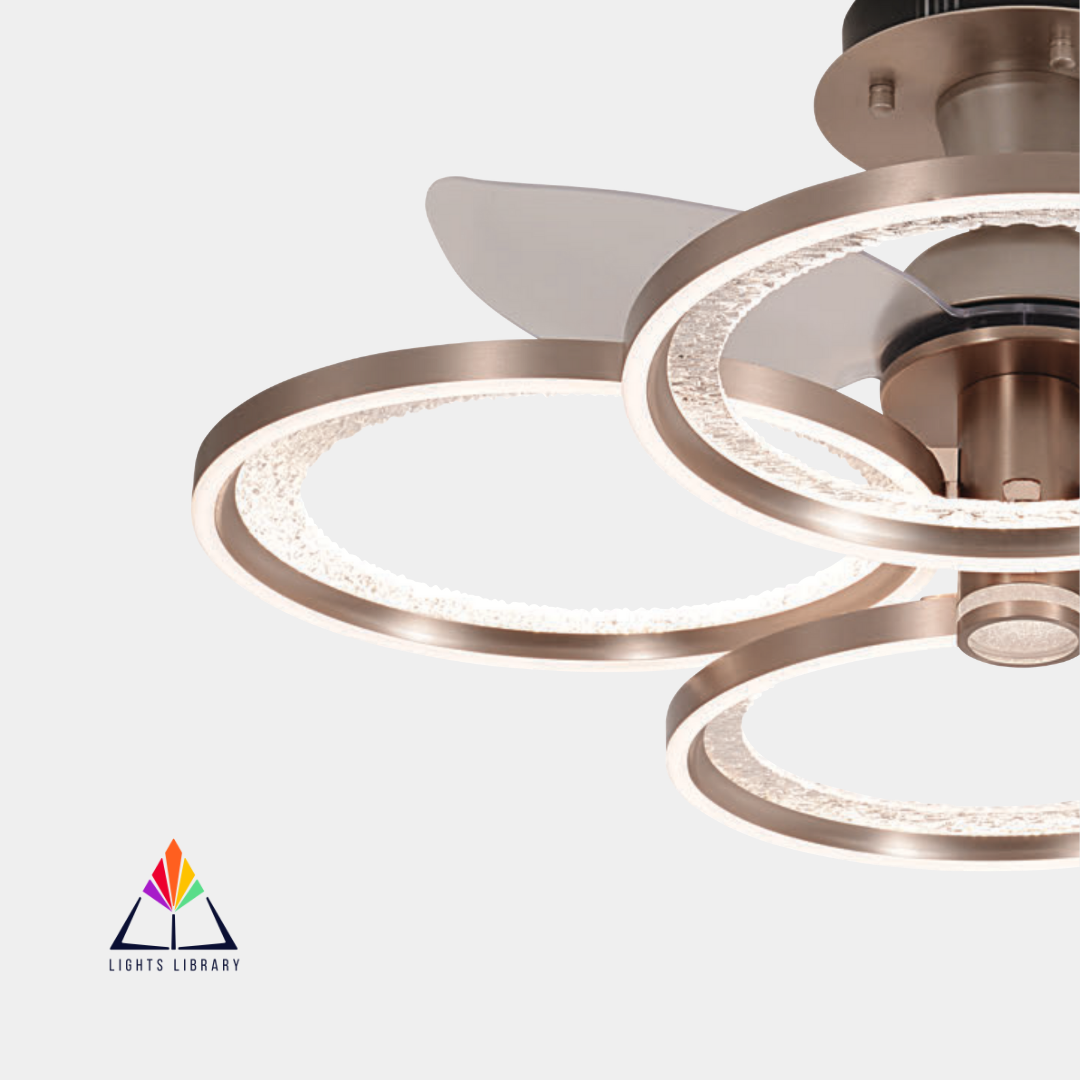 Orbit Luxe: Modern LED Ceiling Fan with Circular Light Design