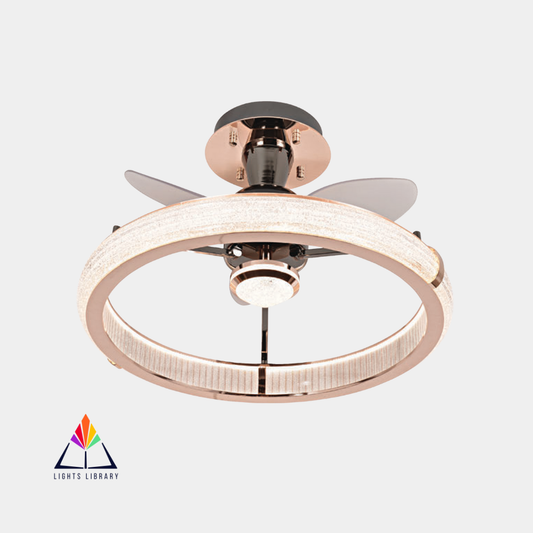 AeroGlow: Luxurious LED Ceiling Fan with Crystal Finish