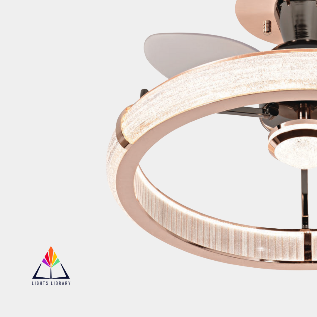 AeroGlow: Luxurious LED Ceiling Fan with Crystal Finish