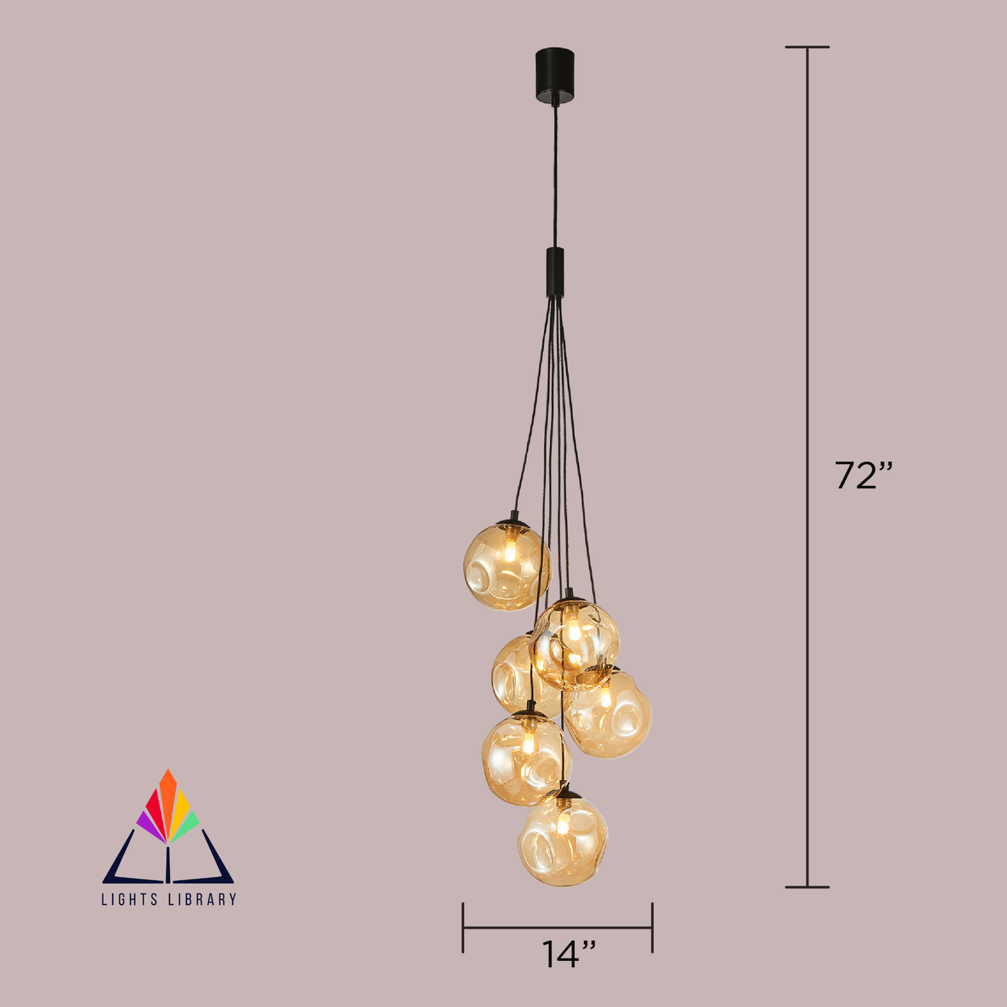 Amber Glow Cluster Hanging Light