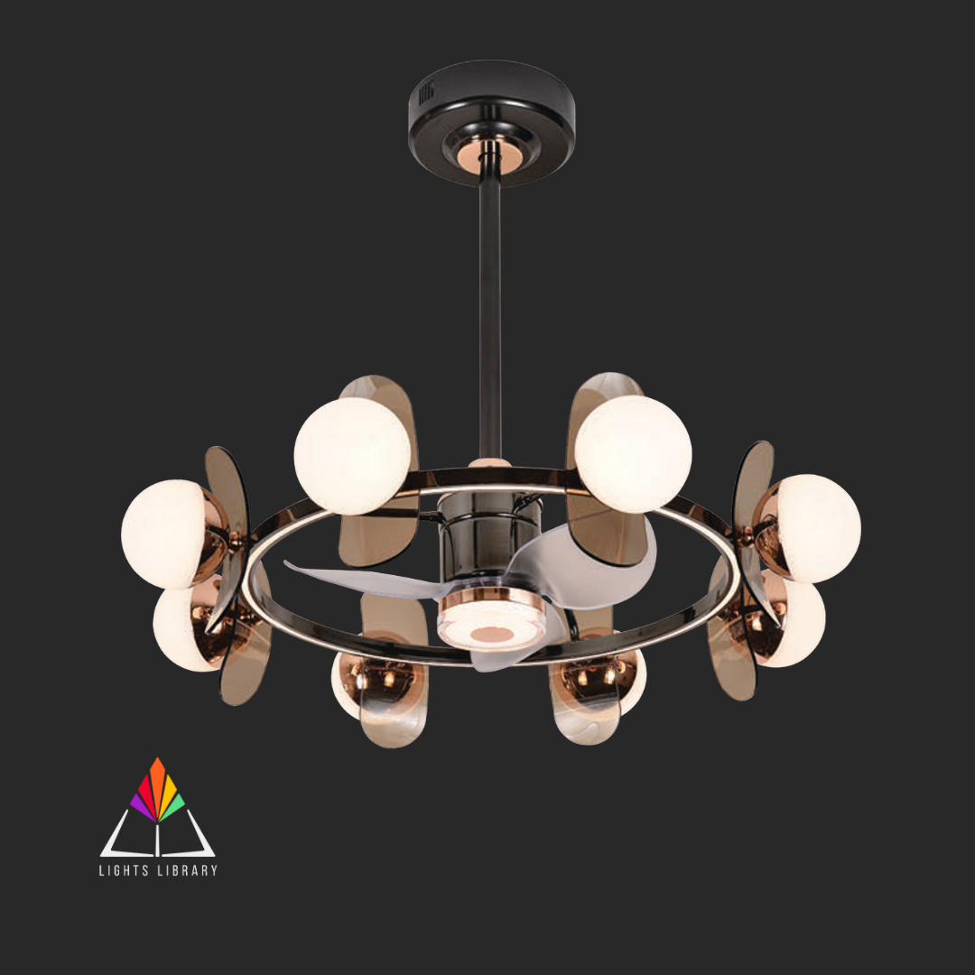 LuxeBreeze LED Ceiling Fan with Modern Globe Lights