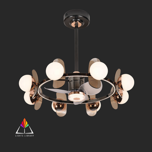 LuxeBreeze LED Ceiling Fan with Modern Globe Lights