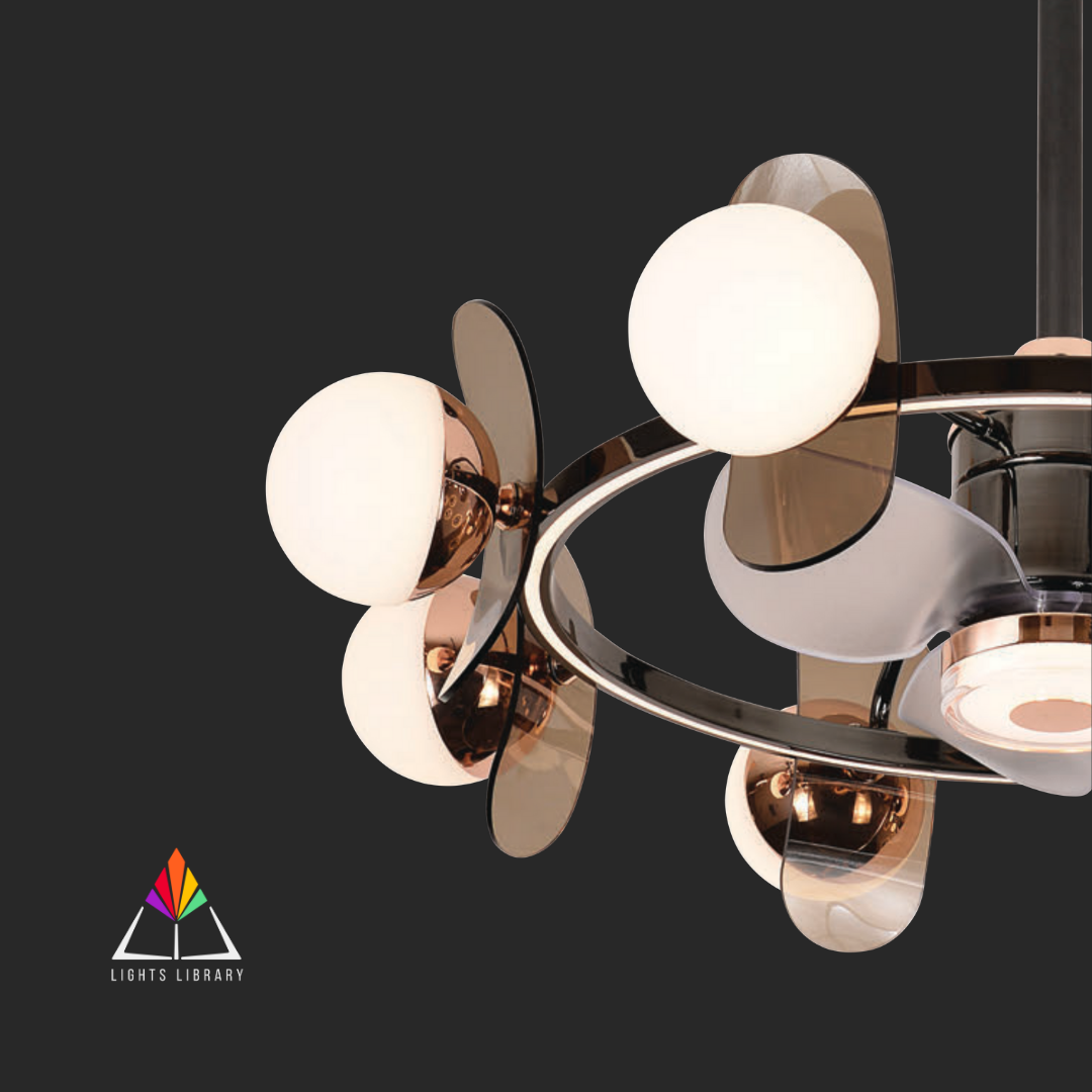 LuxeBreeze LED Ceiling Fan with Modern Globe Lights