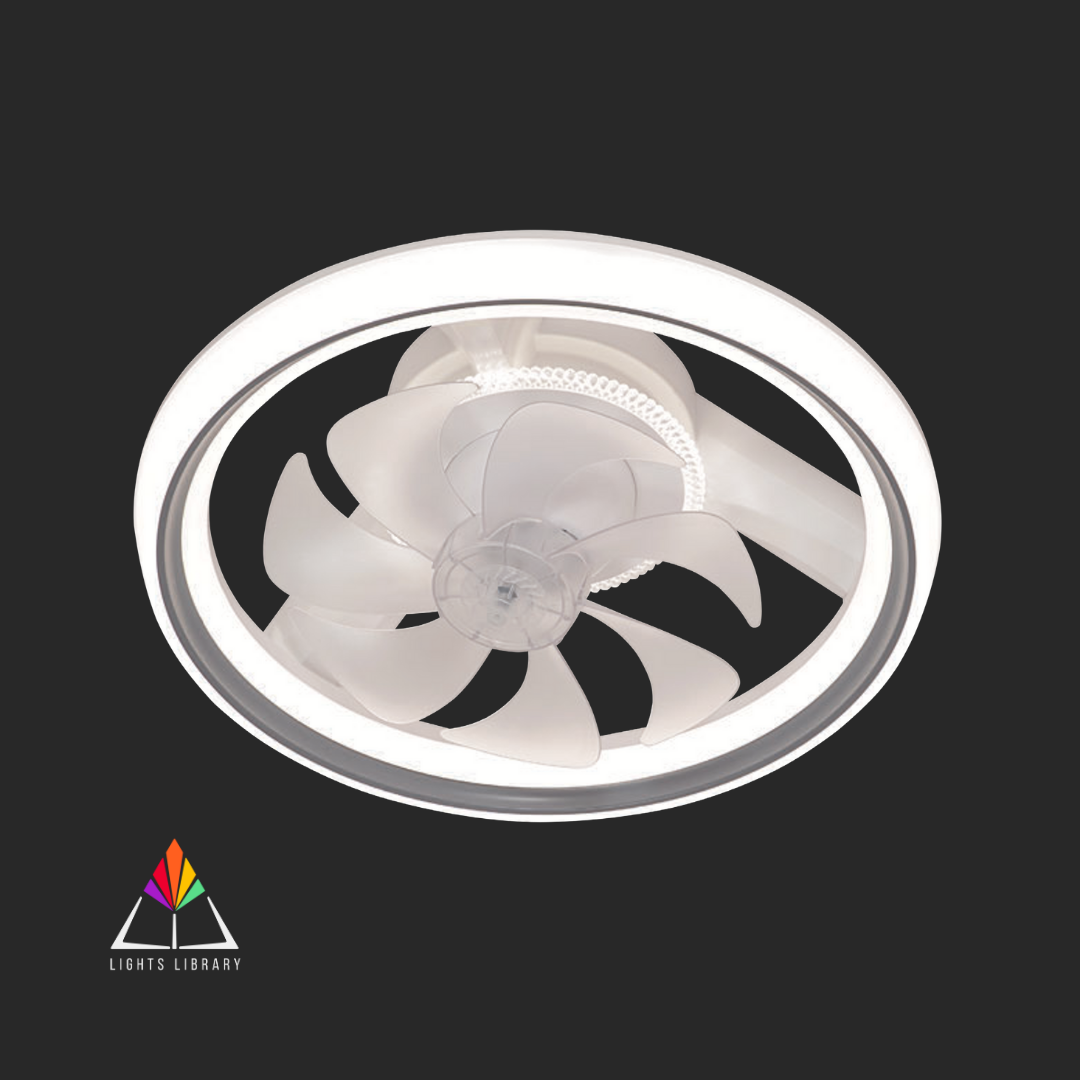 CrystalGlow LED Flush Mount Ceiling Fan
