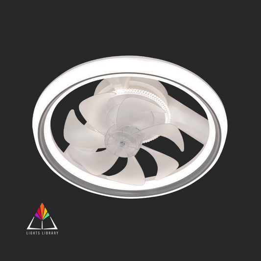 CrystalGlow LED Flush Mount Ceiling Fan