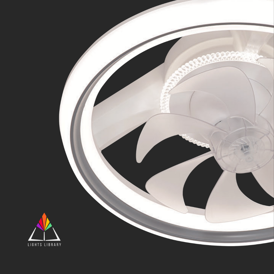 CrystalGlow LED Flush Mount Ceiling Fan