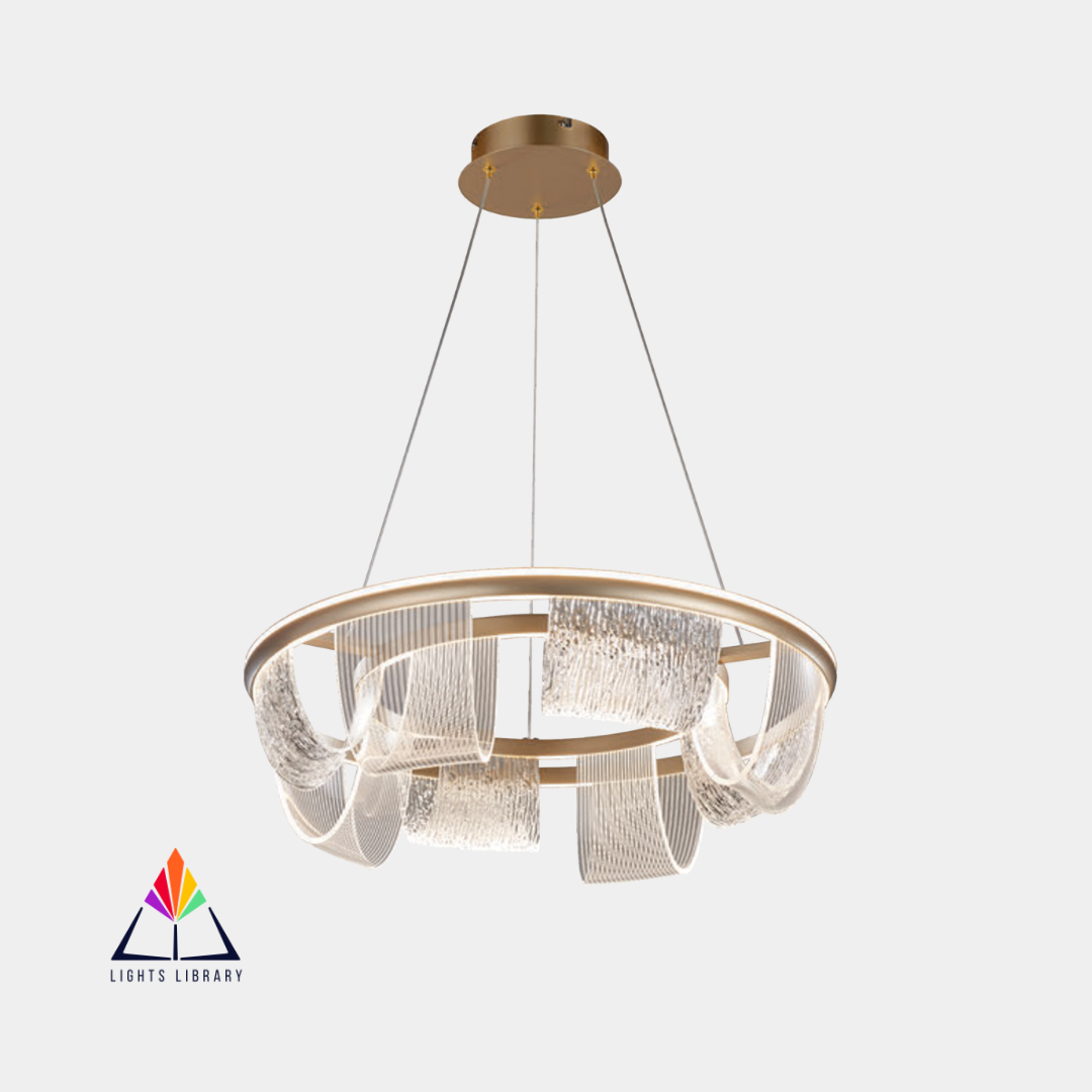 LuxeWave Crystal LED Chandelier