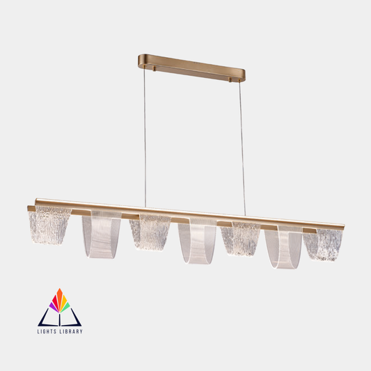 Modern Crystal Wave Linear LED Chandelier