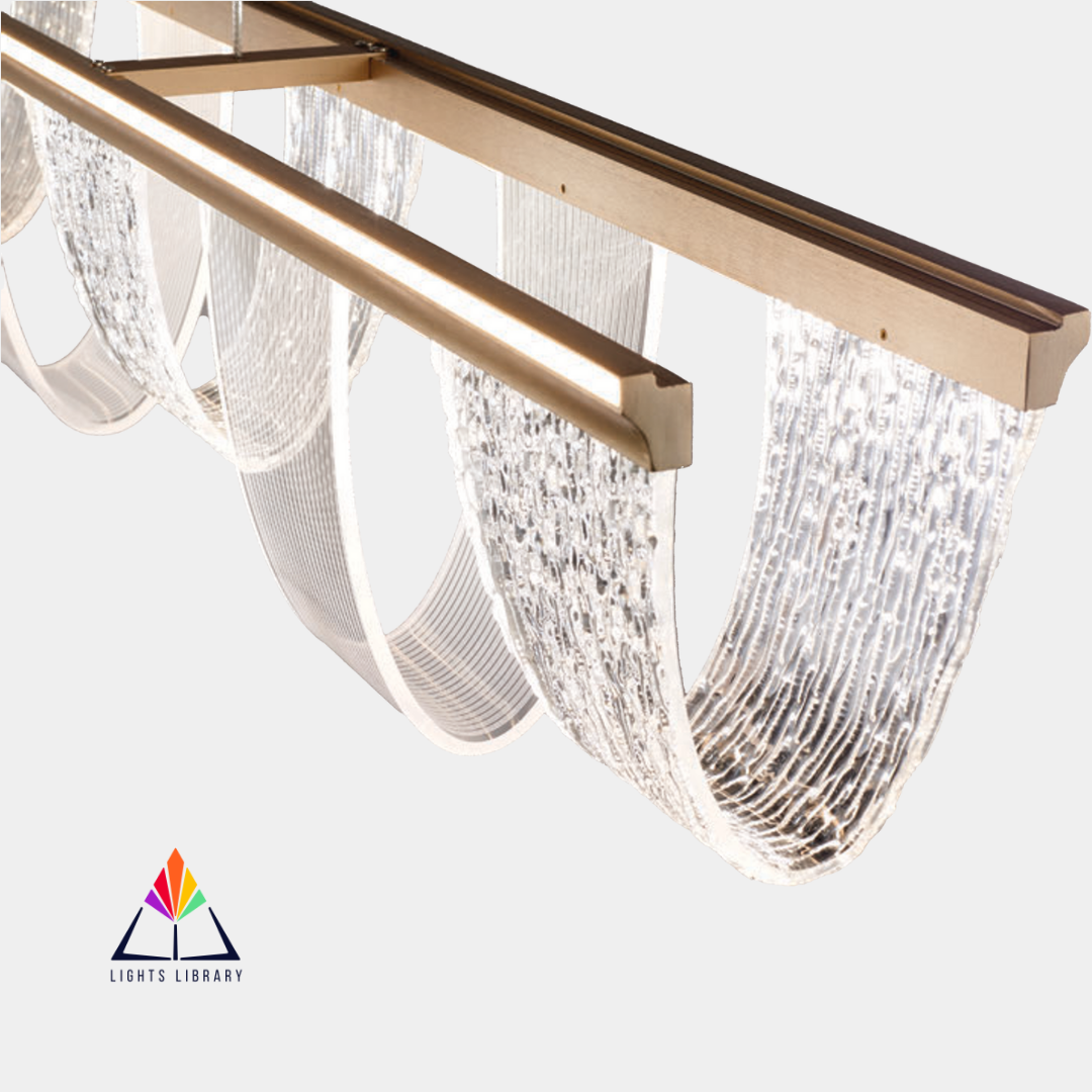 Modern Crystal Wave Linear LED Chandelier
