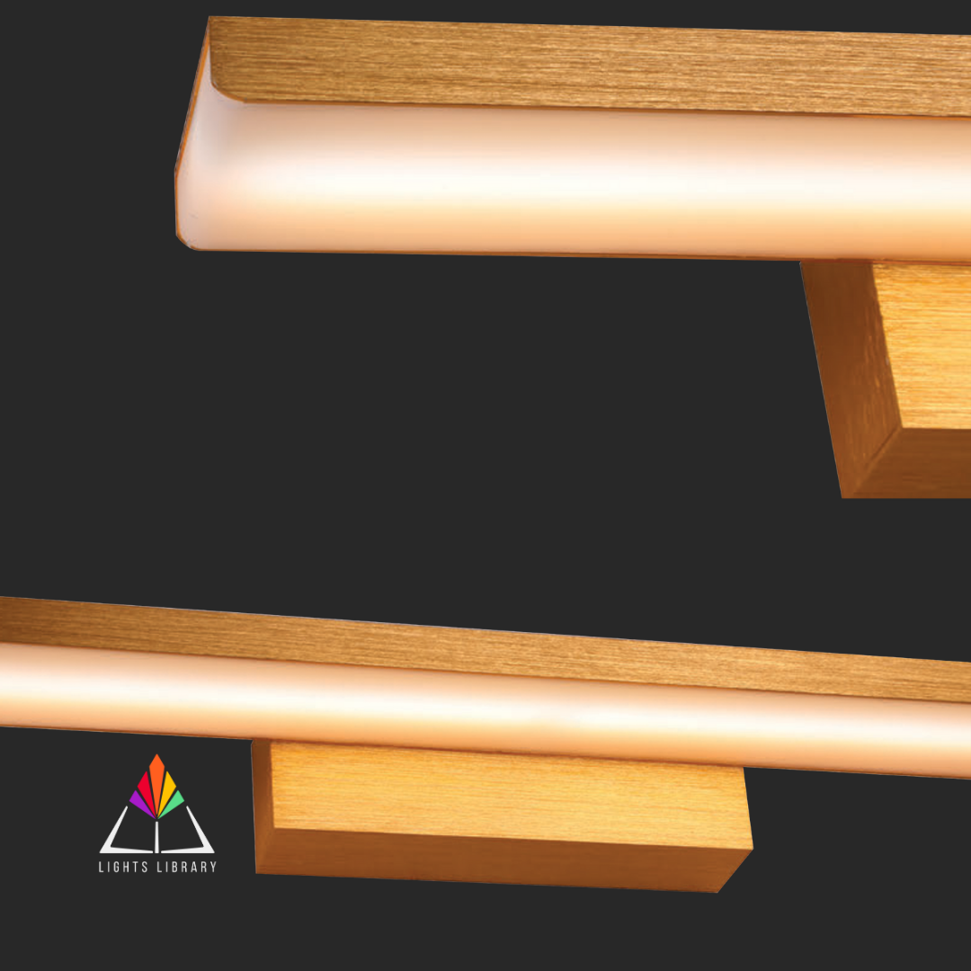 Minimalist Oak LED Vanity Light