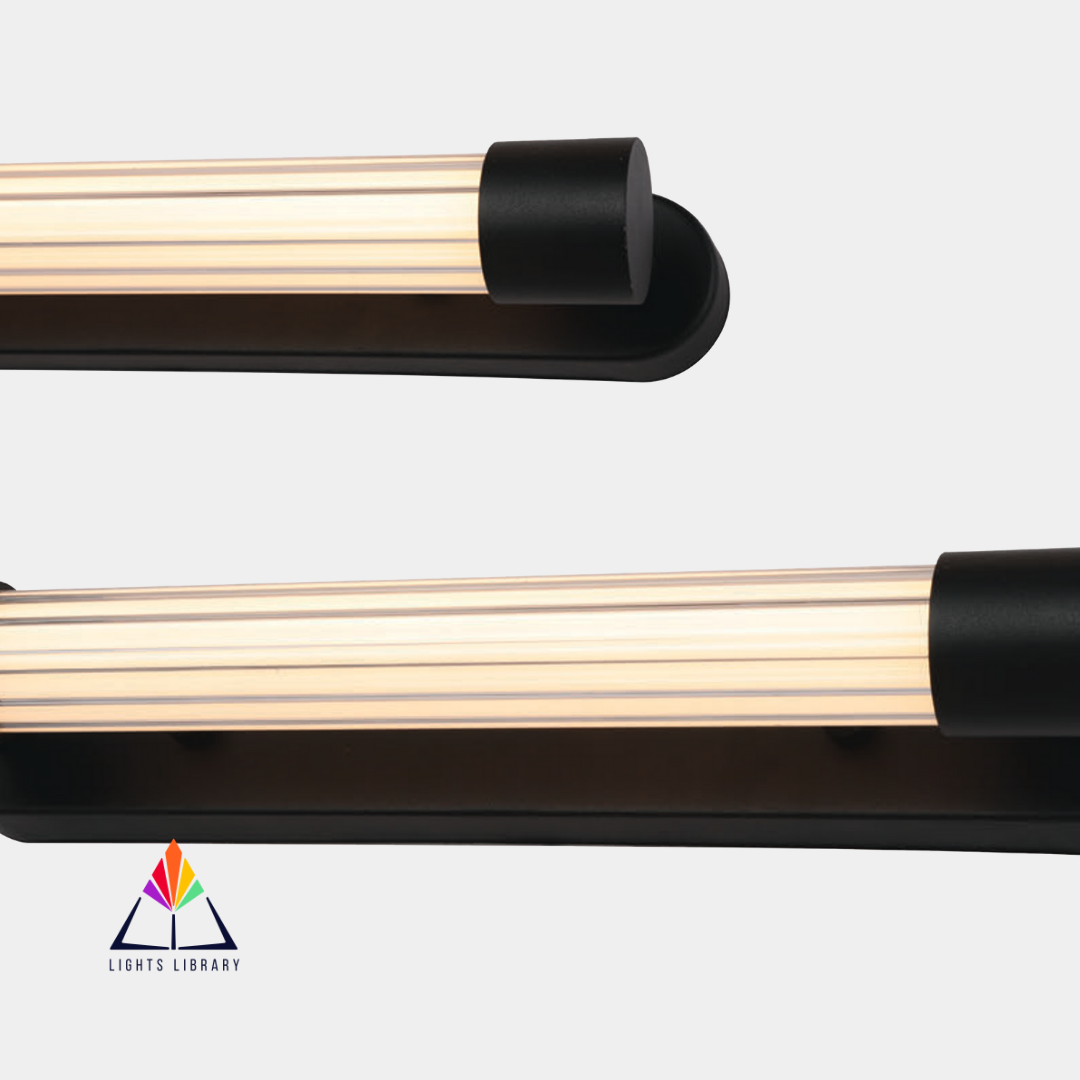 Modern Black Ribbed LED Vanity Light