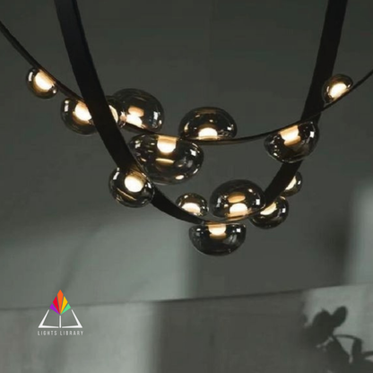 Nebula Arc: Sculptural Glass Bubble Chandelier