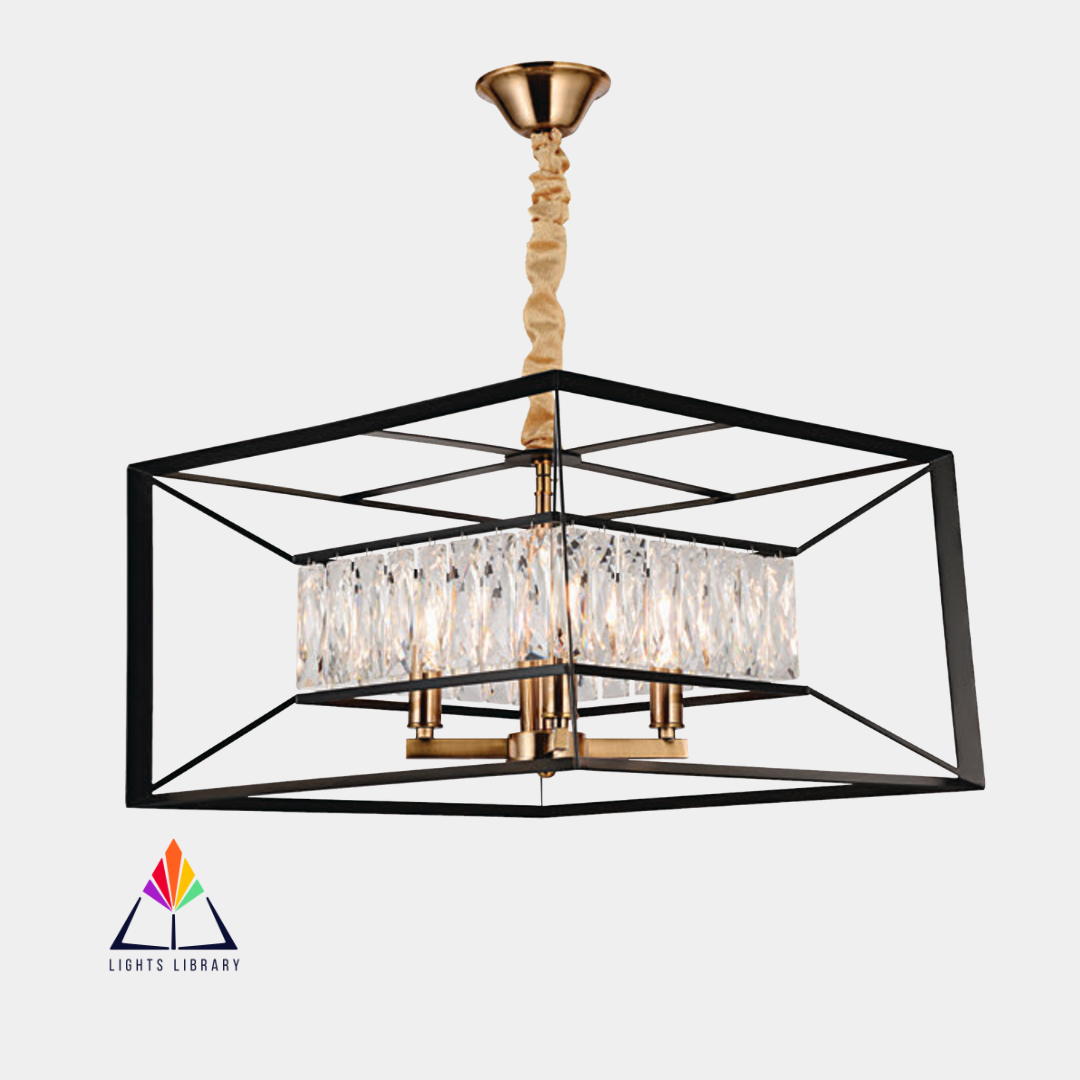 Prism Frame: Geometric Crystal Chandelier - Main Image